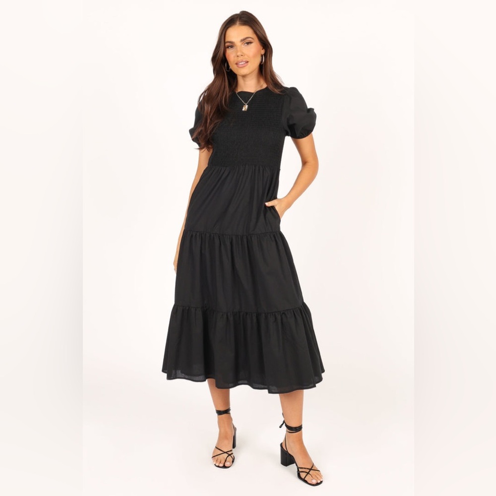 Petal & Pup Black Midi Dress